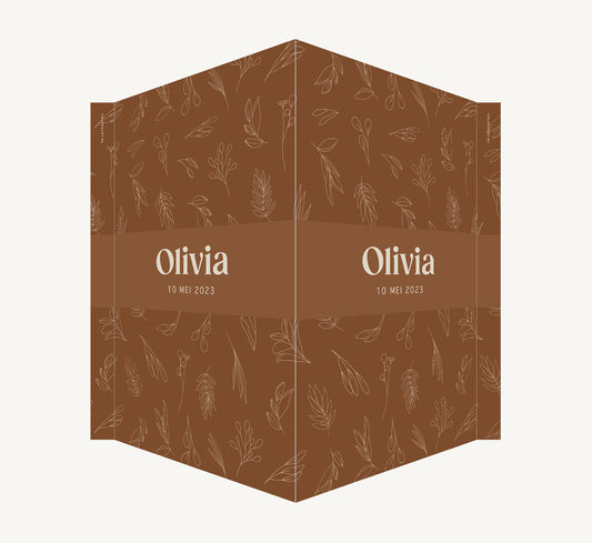 Geboortebord - Botanisch Bruin