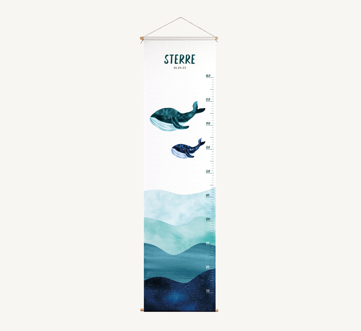 Groeimeter - Walvissen in oceaan Blauw