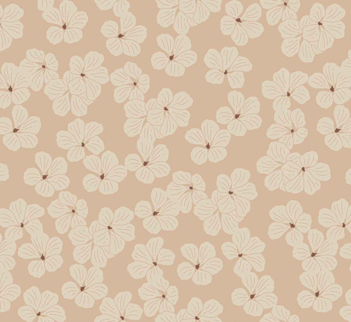 Close-up of Floral wallpaper in brown