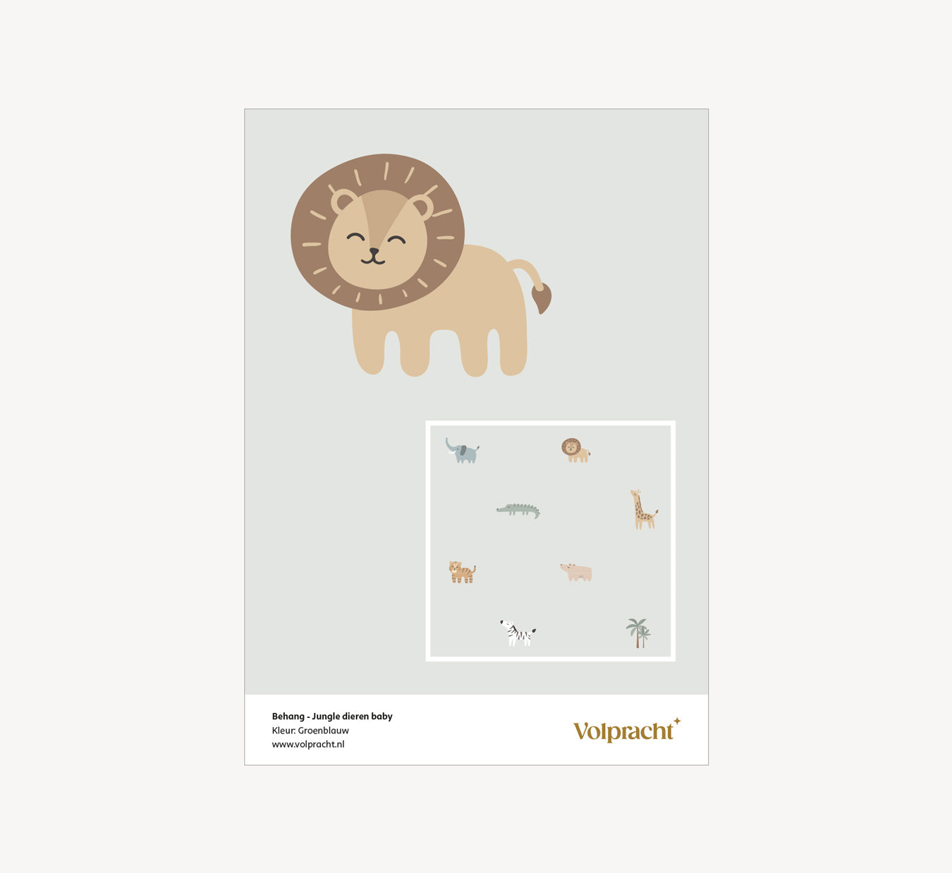 Behang - Jungle dieren baby