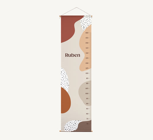 Groeimeter - Abstracte vormen Beige rood
