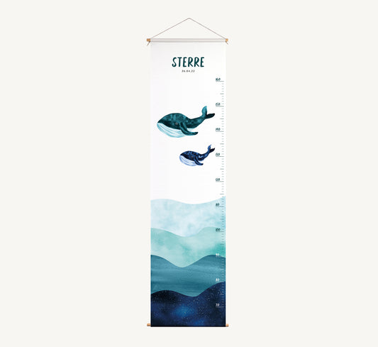 Groeimeter - Walvissen in oceaan Blauw