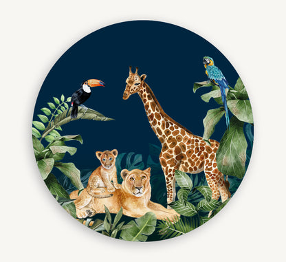 Muurcirkel - Jungle kleur Nacht
